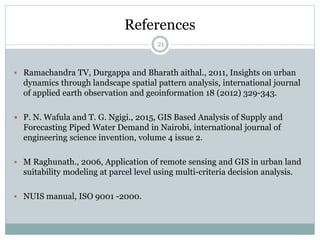 Applications of RS and GIS in Urban Planning by Rakshith m murthy | PPTX
