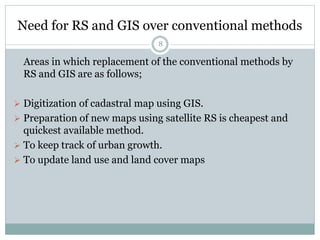 Applications of RS and GIS in Urban Planning by Rakshith m murthy | PPTX