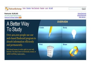 ExamplesVoxopop – audio discussion boardFlashcardExchangeEvernote – online note padPindax – online notice boardLive Binders – online organizer