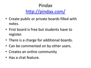 FlashcardExchangehttp://www.flashcardexchange.com/Free but students have to register. Paid upgrade available.