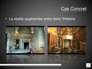 Applications4Immersion. Augmenter l’immersion dans les jeux vidéo, les musées…1Améliorer son quotidien. Réaliser son shopping virtuellement, redécorer son intérieur, redécouvrir son environnement…2Promotion. Renouveler la présentation produit en magasin, améliorer la promotion…3
