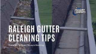 RALEIGH GUTTER
CLEANING TIPS
Presented by Peak Pressure Washing
 