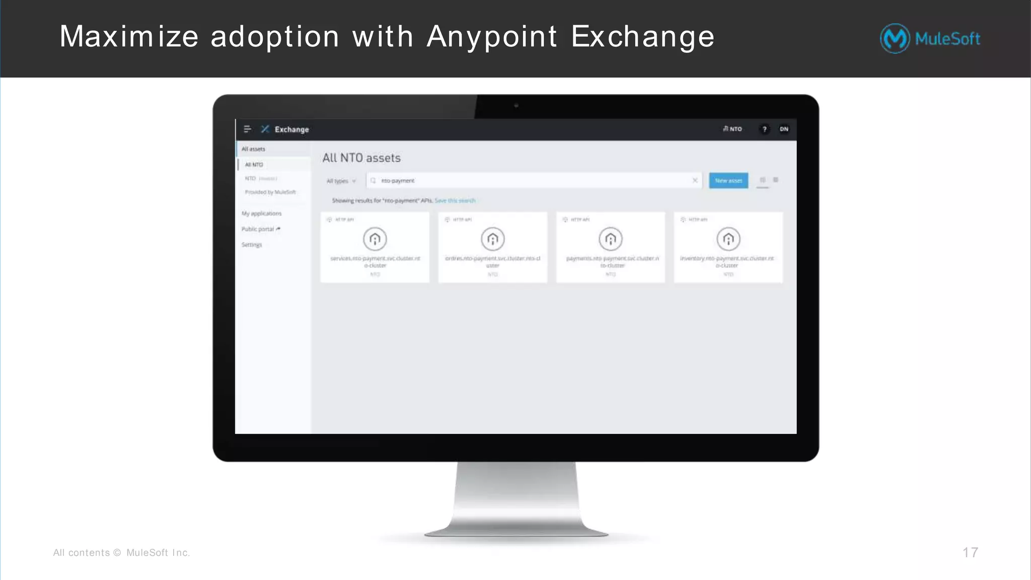 All contents © MuleSoft Inc.
Maximize adoption with Anypoint Exchange
17
 