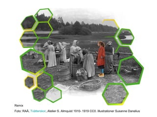 Remix
Foto: RAÄ, Tvätterskor, Atelier S. Almquist 1910- 1919 CC0. Illustrationer Susanne Danelius
 