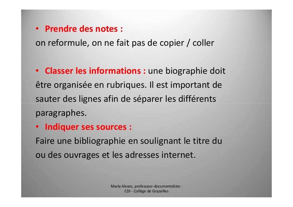 Réaliser une biographie