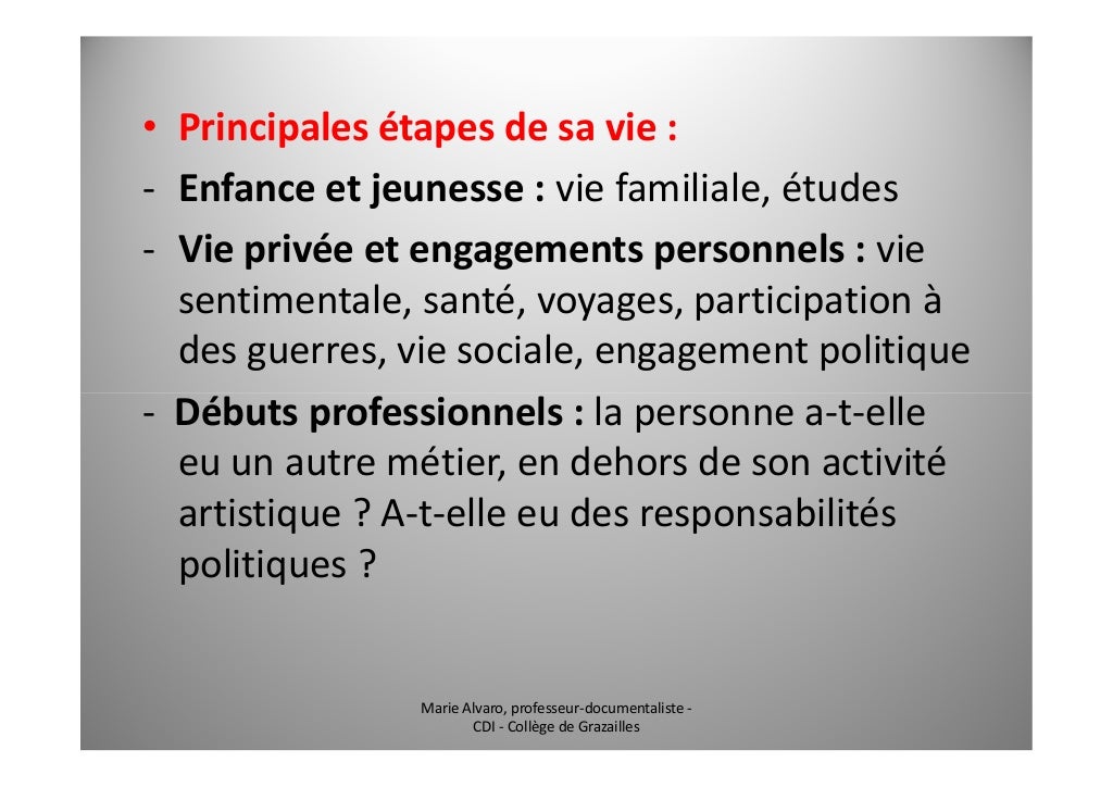 Réaliser une biographie