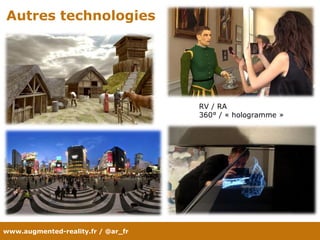 www.augmented-reality.fr / @ar_fr
Autres technologies
RV / RA
360° / « hologramme »
 