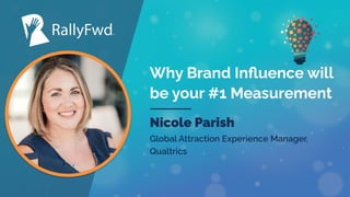 © 2023
#RALLYFWD
Why Brand Inﬂuence will
be your #1 Measurement
Nicole Parish
Global Attraction Experience Manager,
Qualtrics
 