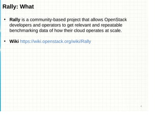 Rally: OpenStack Benchmarking