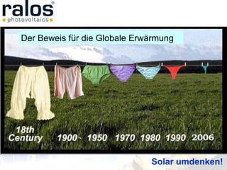 Der Beweis für die Globale Erwärmung Solar umdenken! 