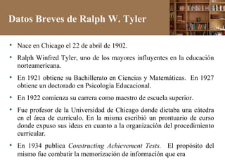 El model curricular de Ralph Tyler | PDF