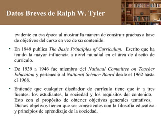 El model curricular de Ralph Tyler | PDF