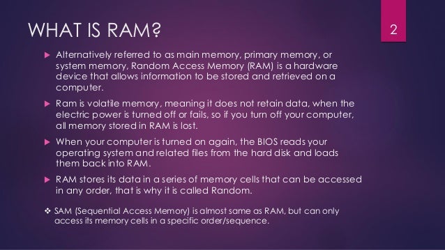 a random access memory a random access memory