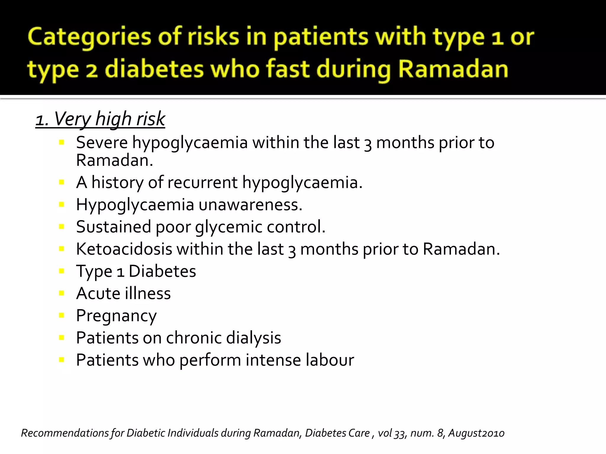 Ramadan and diabetes | PPTX