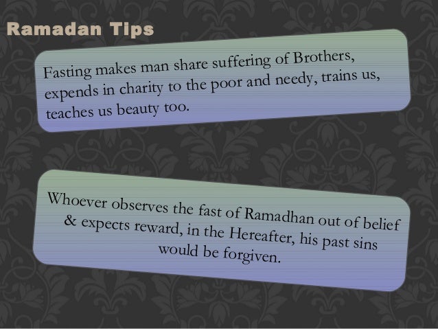 Ramadan tips