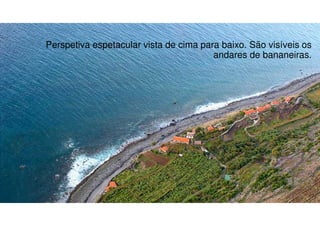 Perspetiva espetacular vista de cima para baixo. São visíveis os
andares de bananeiras.

9

 