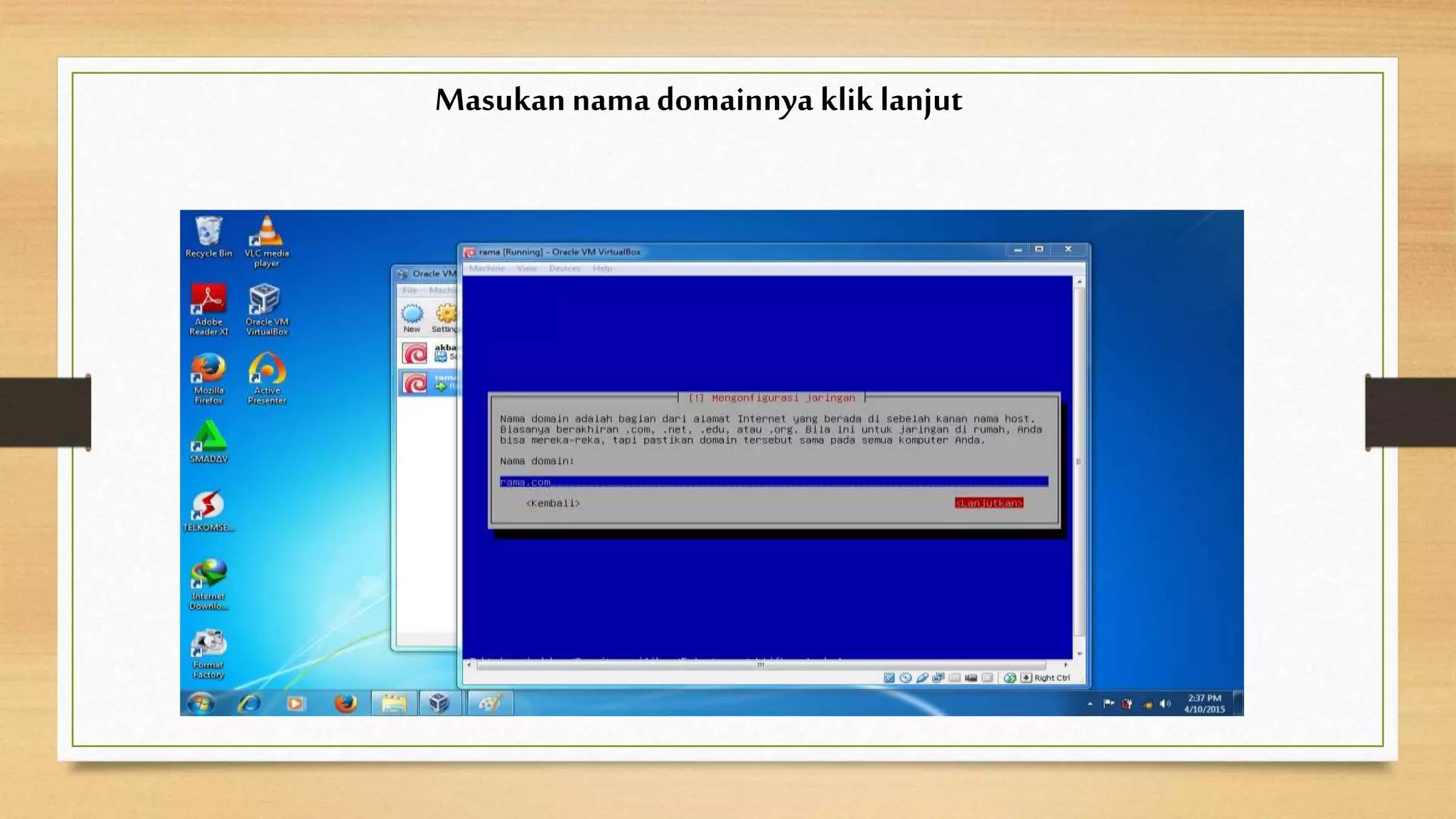 Masukan nama domainnya klik lanjut
 
