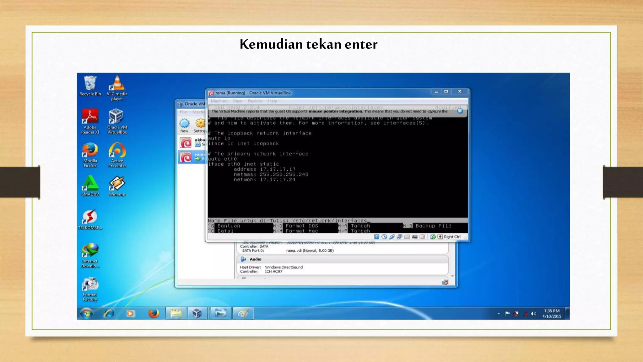 Kemudian tekan enter
 