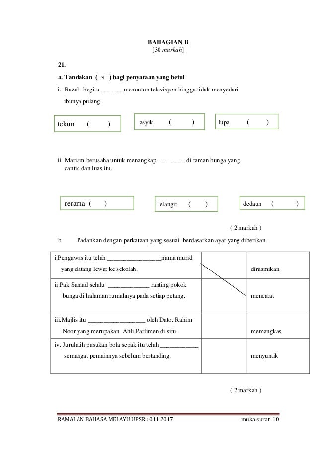 Soalan Dan Jawapan Peperiksaan Akhir Tahun Darjah 5 