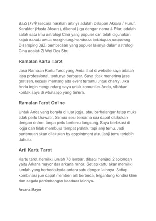 Ramalan kartu tarot online lndonesia PDF