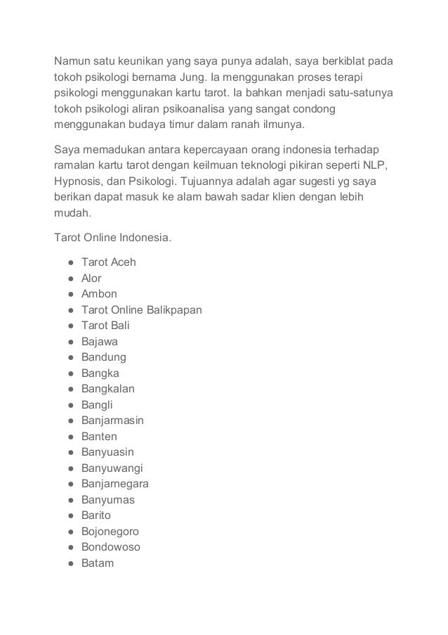 Ramalan Kartu Tarot Online Lndonesia
