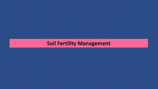 Soil Fertility Management
 