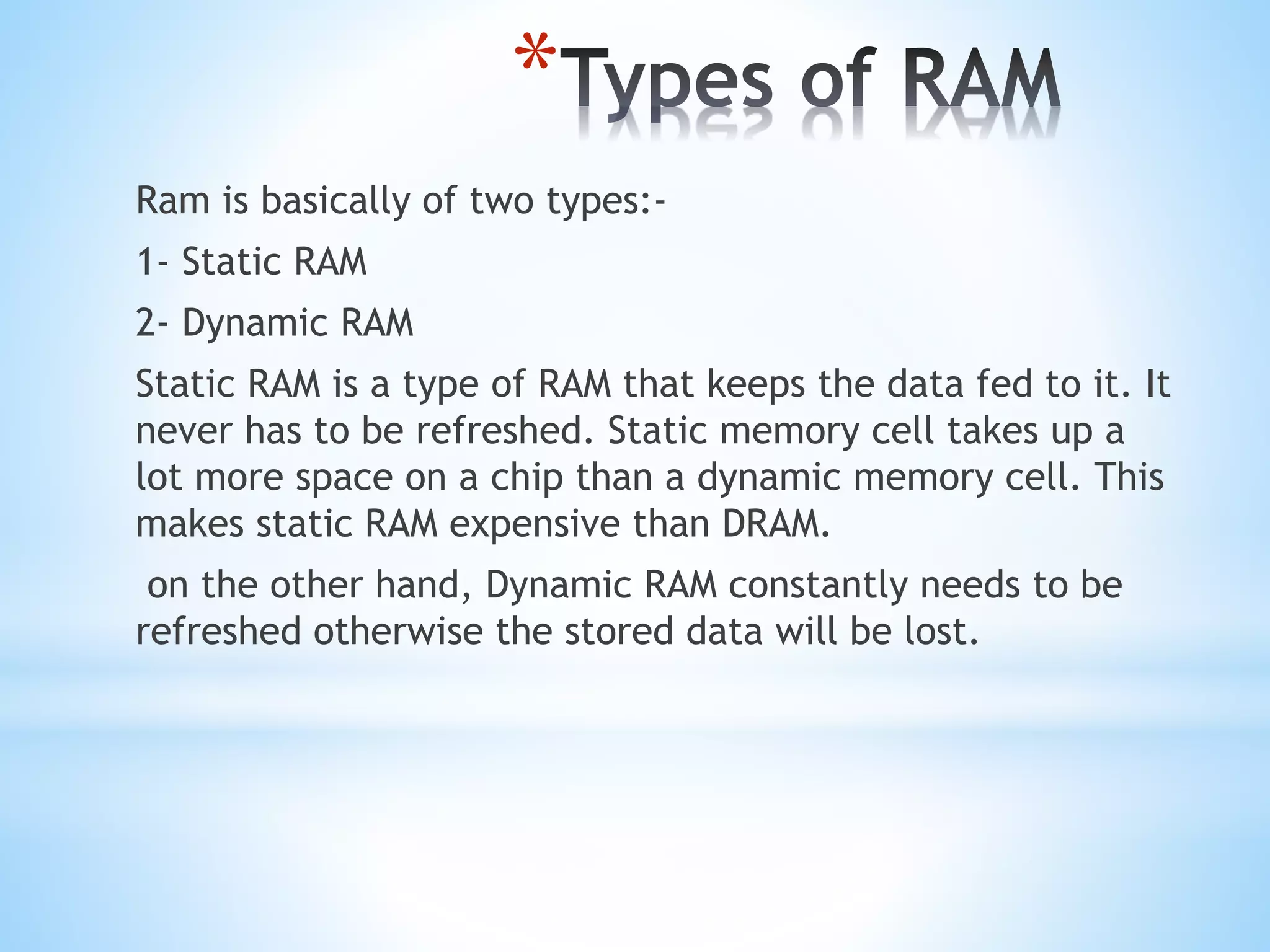 Ram and its types | PPTX