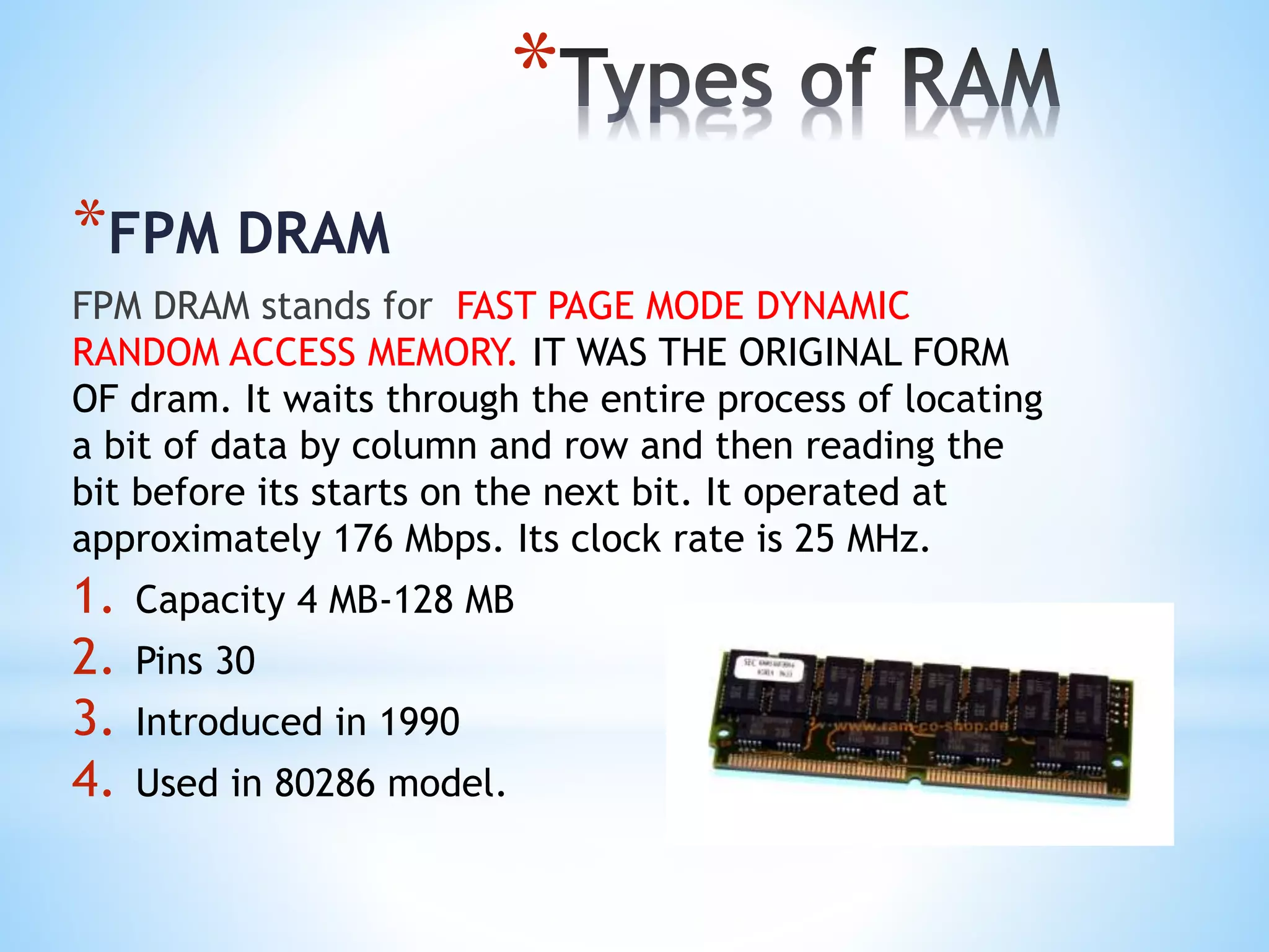 Ram and its types | PPTX