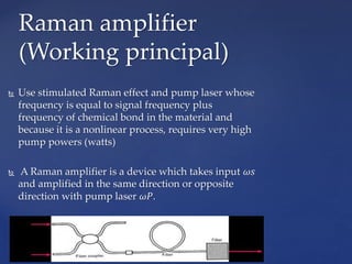 Single Line Raman Amplifier Raman optical amplifier. simple presentation | PPTX