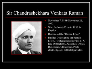 Who Invented Raman Raman spectroscopy | PPT