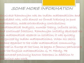 Ramanujan a great mathematician | PPTX