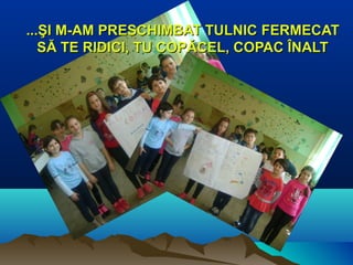   
...ŞI M-AM PRESCHIMBAT TULNIC...ŞI M-AM PRESCHIMBAT TULNIC FFERMECATERMECAT
SĂ TE RIDICI, TU COPĂCEL, COPAC ÎNALTSĂ TE RIDICI, TU COPĂCEL, COPAC ÎNALT
 