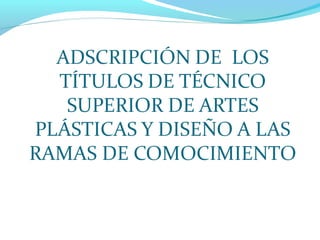 Ramas de Conocimiento Materias de Modalidad y Grados