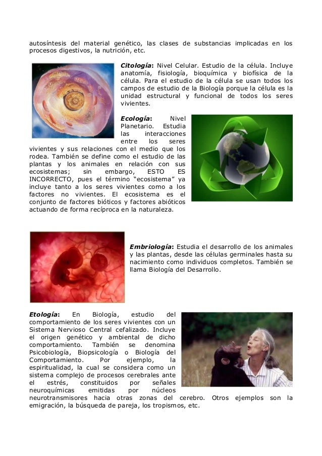 BIOLOGIA GENERAL Y SUS RAMAS