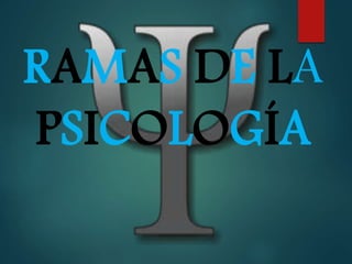 RAMAS DE LA
PSICOLOGÍA
 