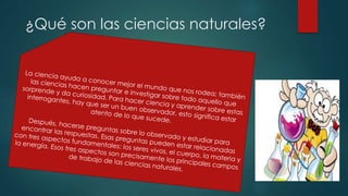 ¿Qué son las ciencias naturales?
 