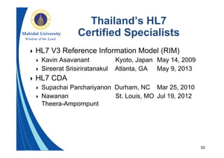 Ramathibodi Hospital's Experience with HL7 & HL7 CDA Standards | PDF