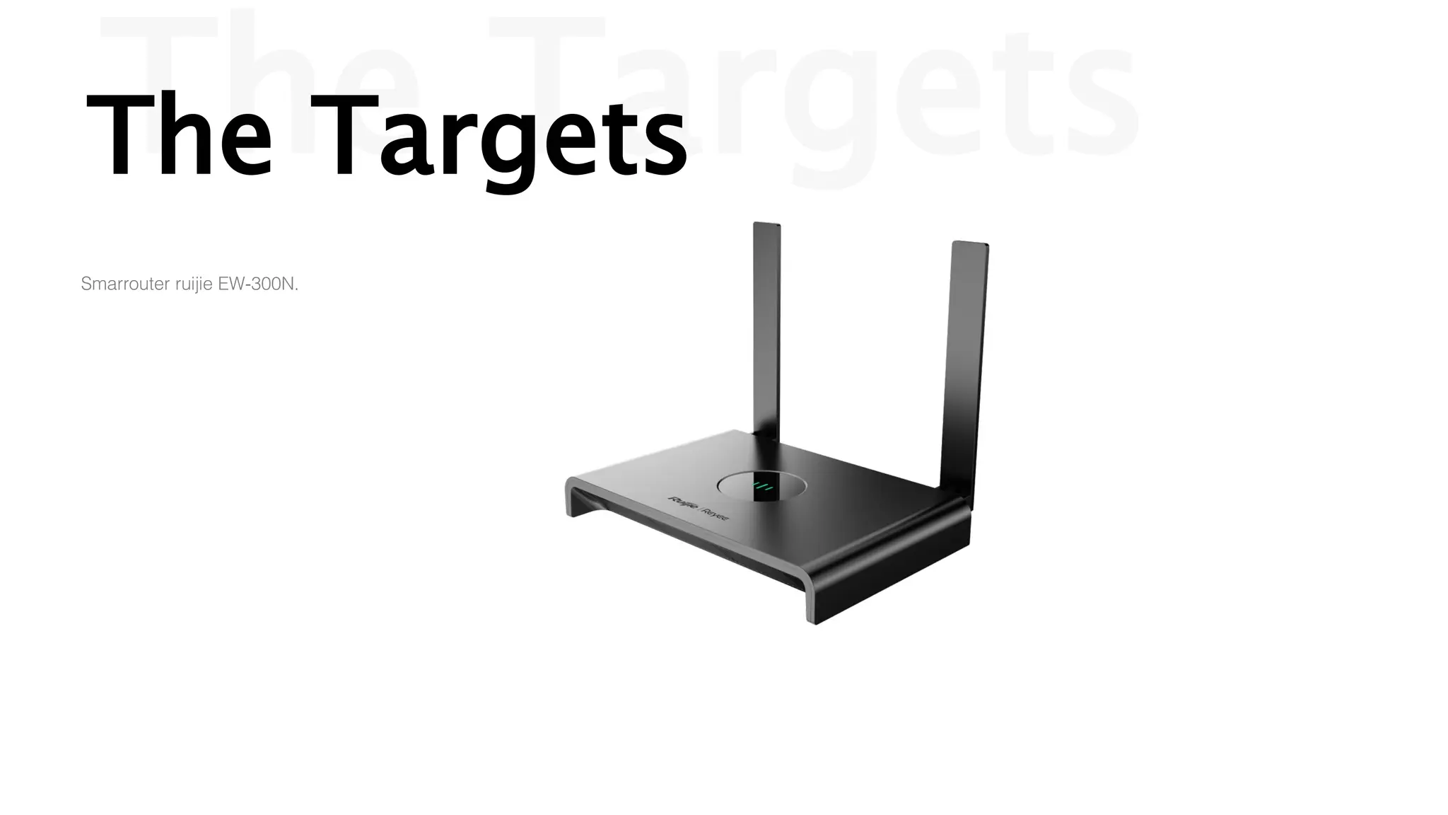 Smarrouter ruijie EW-300N.
The Targets
The Targets
 