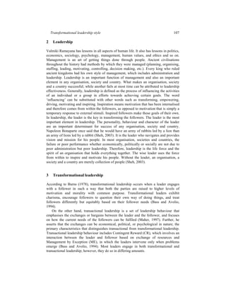 Transformational Leadership from Valmiki Ramayana | PDF
