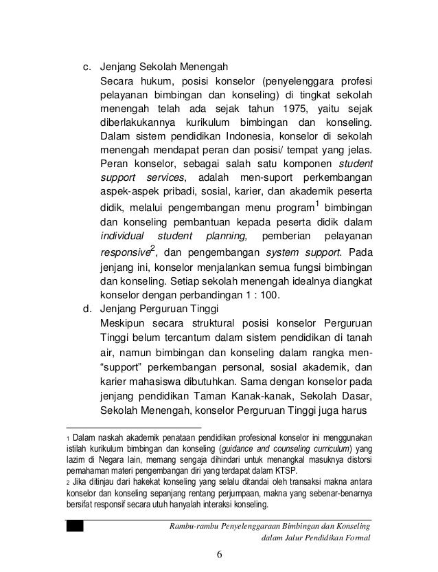 Rambu-rambu penyelenggaraan BK dalam jalur formal (ABKIN)