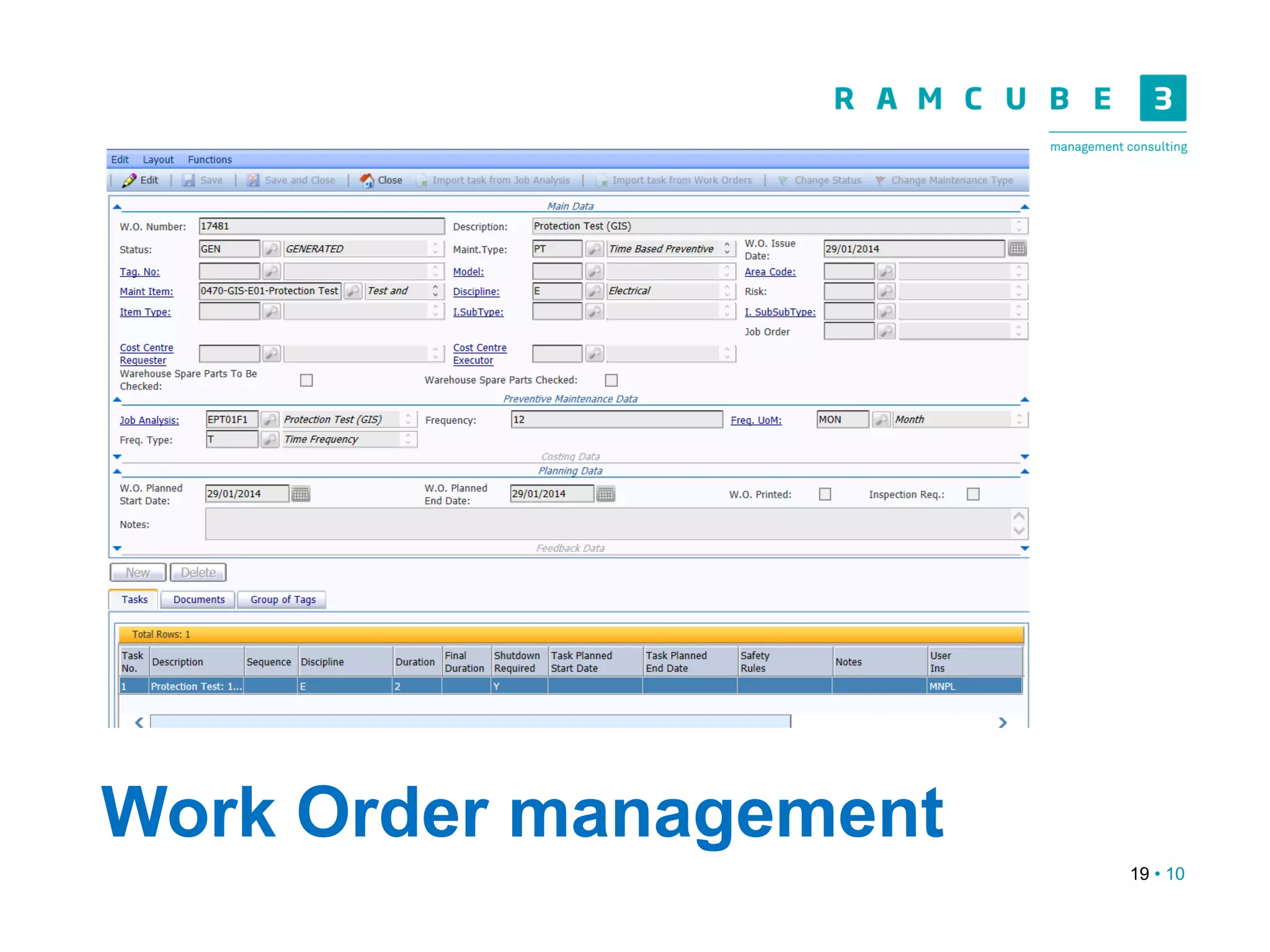 19 • 10
Work Order management
 