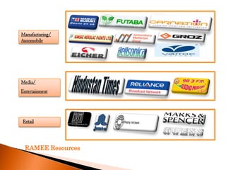 Manufacturing/
Automobile




Media/
Entertainment




Retail




 RAMEE Resources
 
