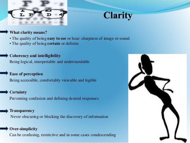 Examples of clarity in writing picture