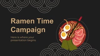 Ramen Time
Campaign
Here is where your
presentation begins
 