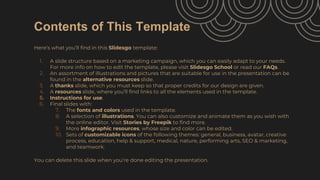 Contents of This Template
Here’s what you’ll find in this Slidesgo template:
1. A slide structure based on a marketing cam...