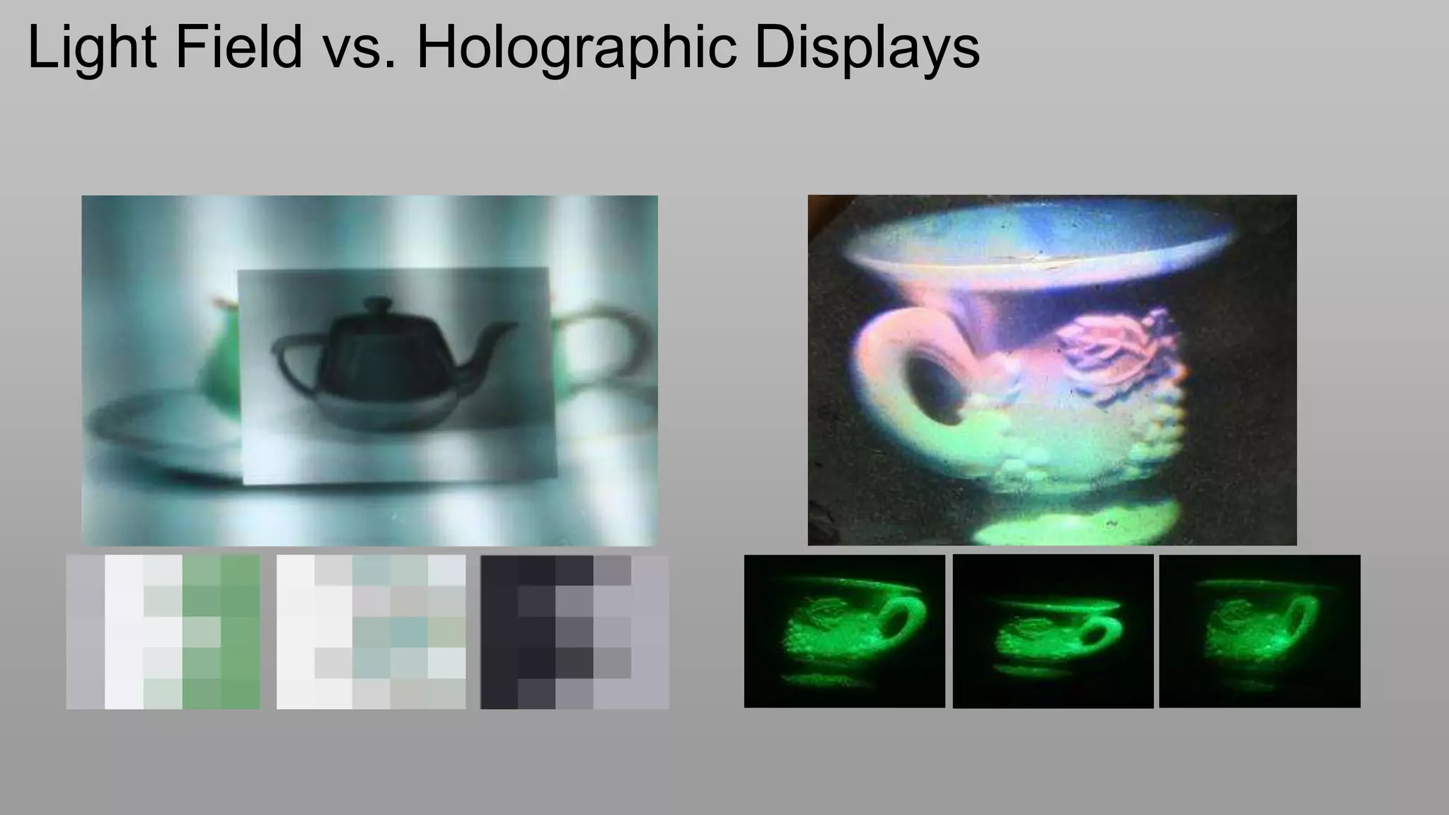 Light Field vs. Holographic Displays
 