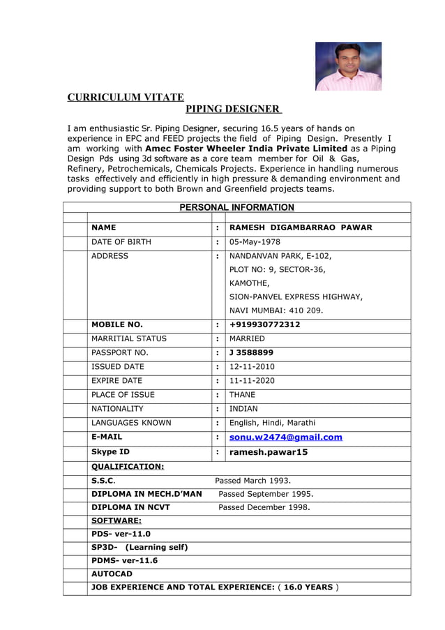 Ramesh pawar cv+ | PDF