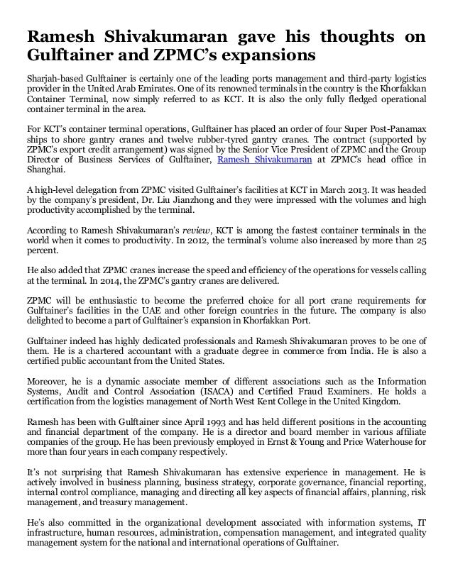 Ramesh Shivakumaran Gave His Thoughts On Gulftainer And - 