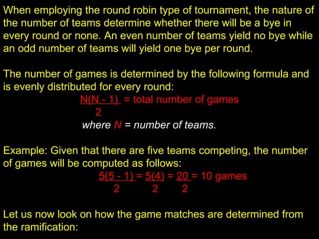 Ramification of games_round robin_by Lester B. Panem | PPT | Soccer ...