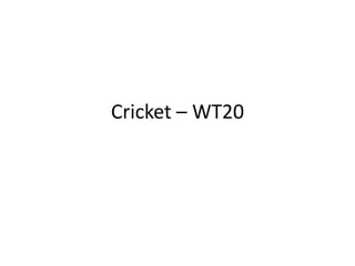 Cricket – WT20
 